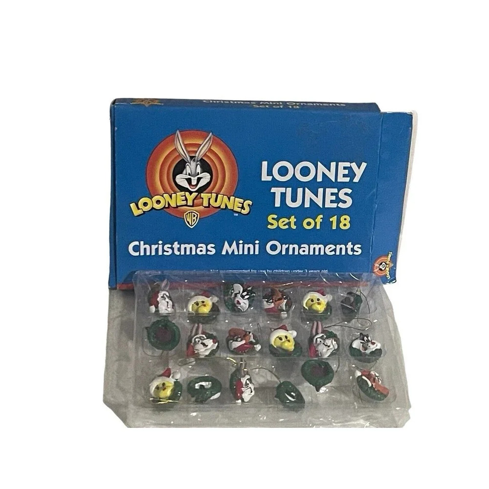 LOONEY TUNES BUGS BUNNY TAZ TWEETY SET/18 MINI ORNAMENTS WARNER BROTHERS